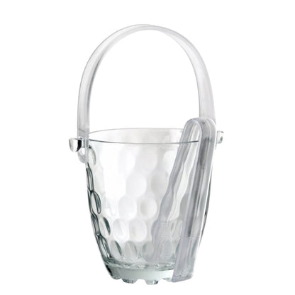 Ice Cube Serving Ice Bucket With Tongs Clear Transparent Mini Wine Beer Cool