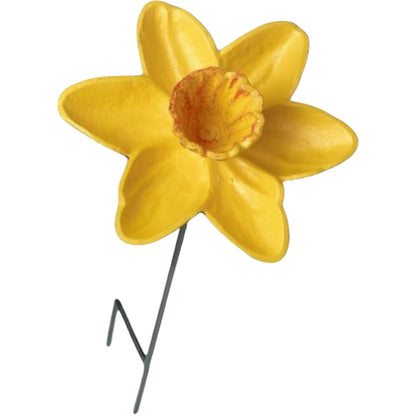 Small Daffodil Stake Bird Feeder Outdoor Cast Iron Garden Ornament 76cm