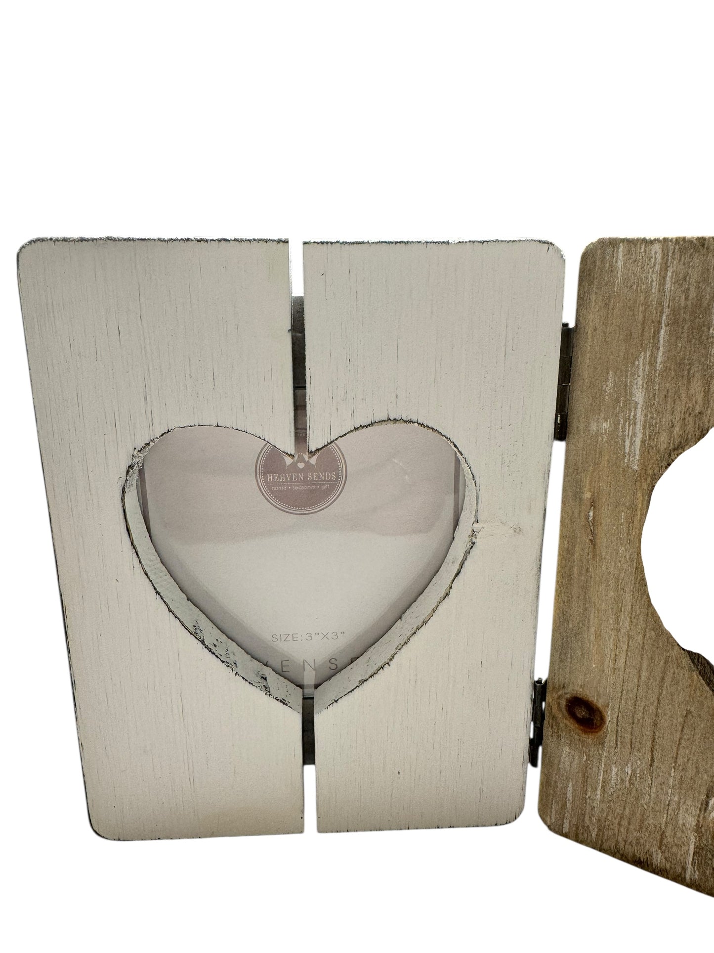 Wooden Double Heart Photo Frame, 15cm