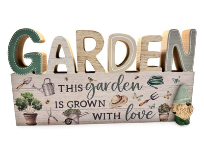 GARDEN WOODEN DECORATIVE PLAQUE, 24CM