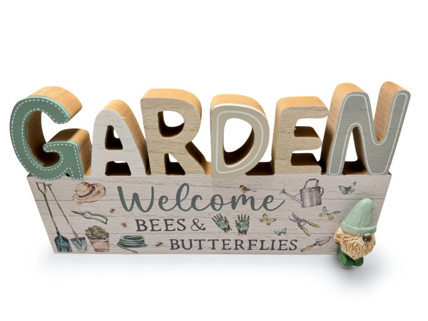 GARDEN WOODEN DECORATIVE PLAQUE, 24CM