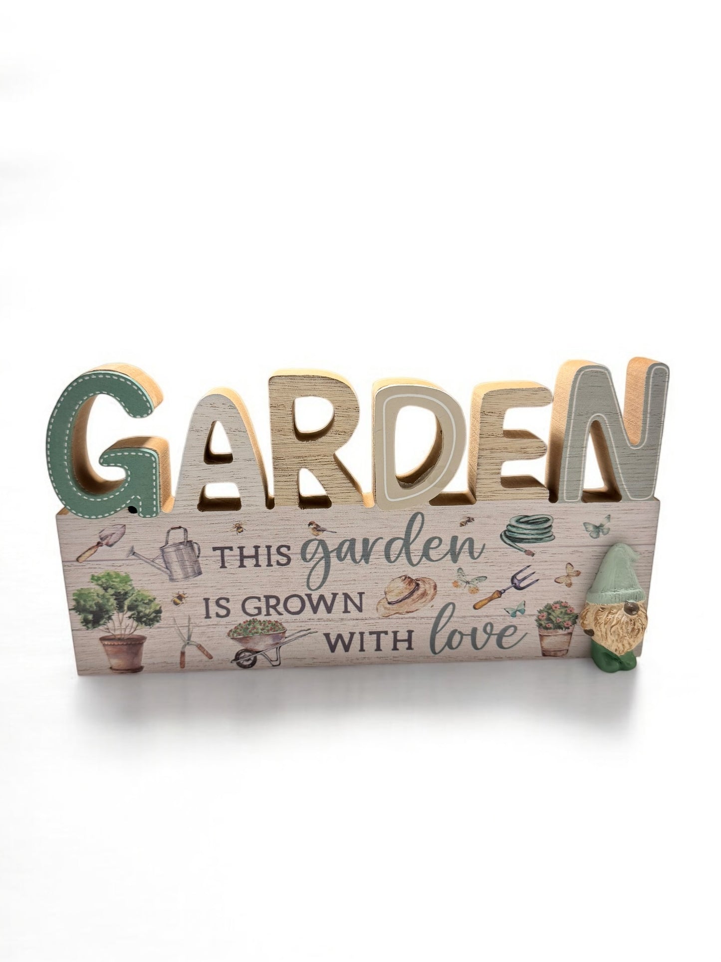GARDEN WOODEN DECORATIVE PLAQUE, 24CM