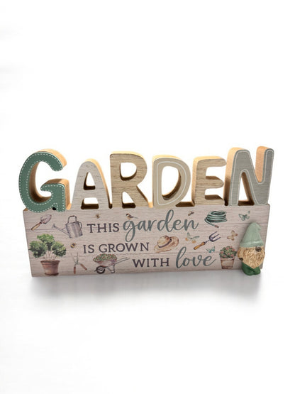 GARDEN WOODEN DECORATIVE PLAQUE, 24CM