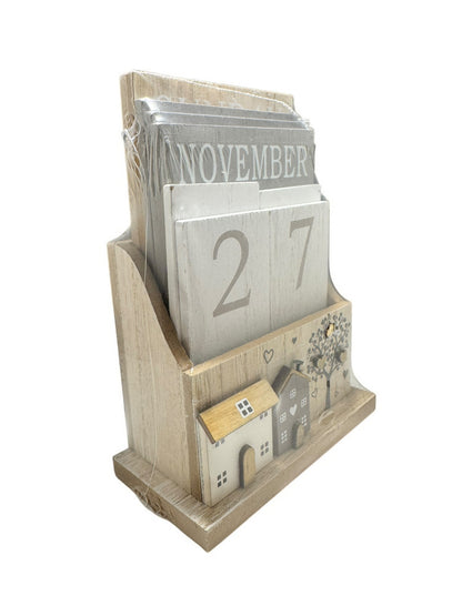 Wooden House and Tree Calendar