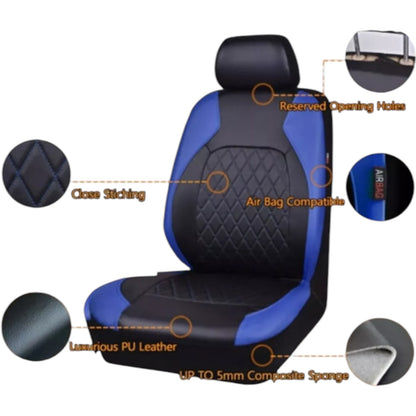 2-Sits Seat Covers Protector Cushion PU Leather Pad For Front Car Truck SUV Van