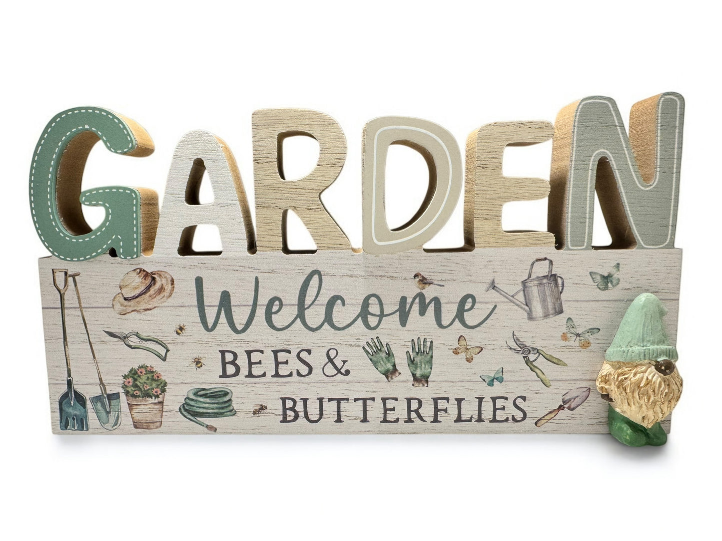 GARDEN WOODEN DECORATIVE PLAQUE, 24CM