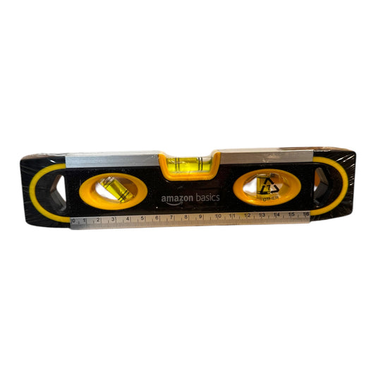 Amazon Basics 22.9 cm Magnetic Torpedo and Ruler Level Plumb/Level/180 90 45