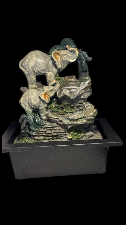 Tabletop Water Feature - 30cm - Elephant Family
