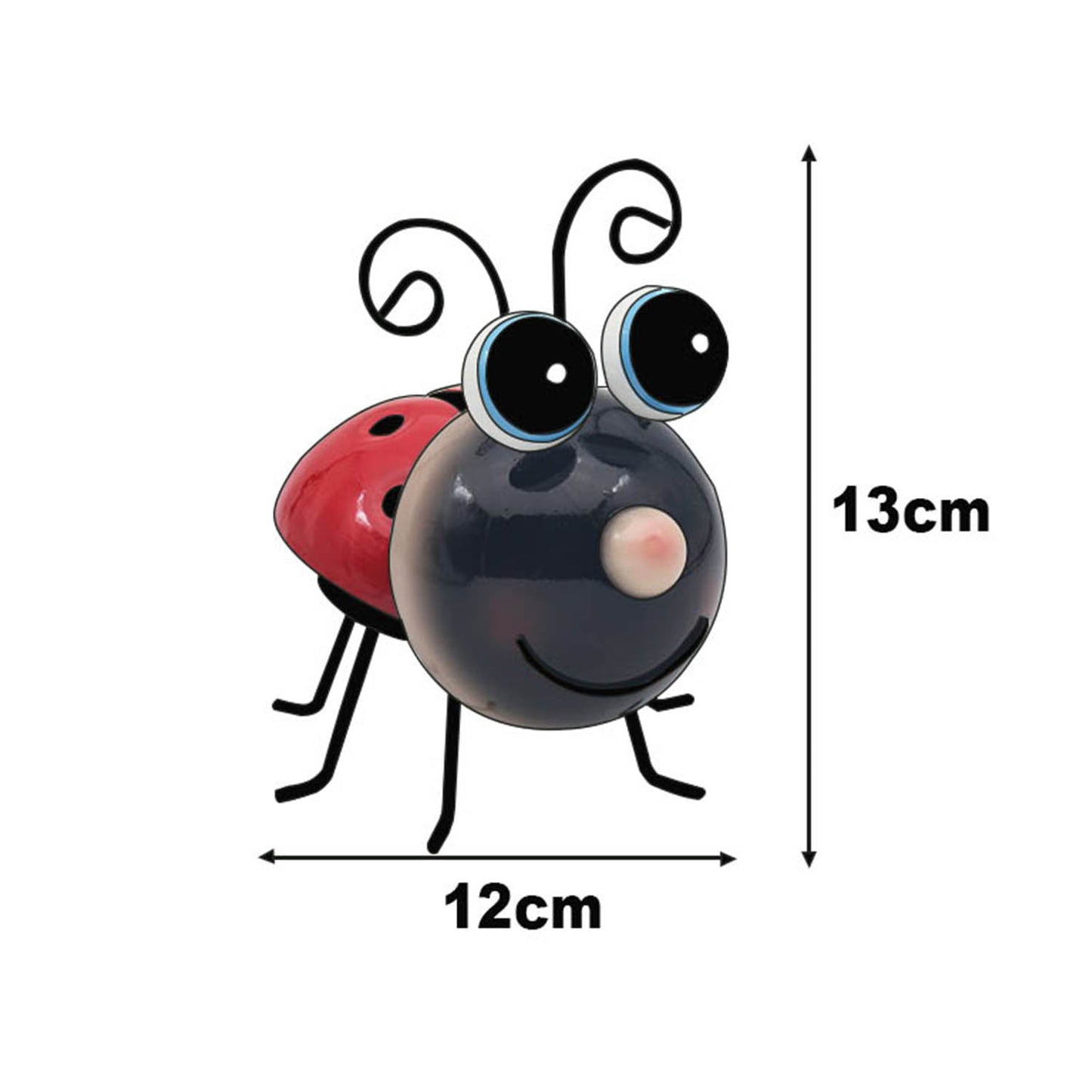 Bright Eyes Red Ladybird Beetle Garden Decor Patio Yard Lawn Ornament Statue