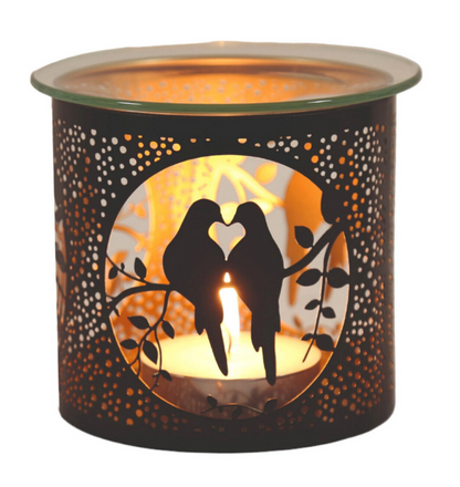 Dove Tea Light Oil Burner Glass Wax Melt Warmer Metal Candle Holder Gift Idea