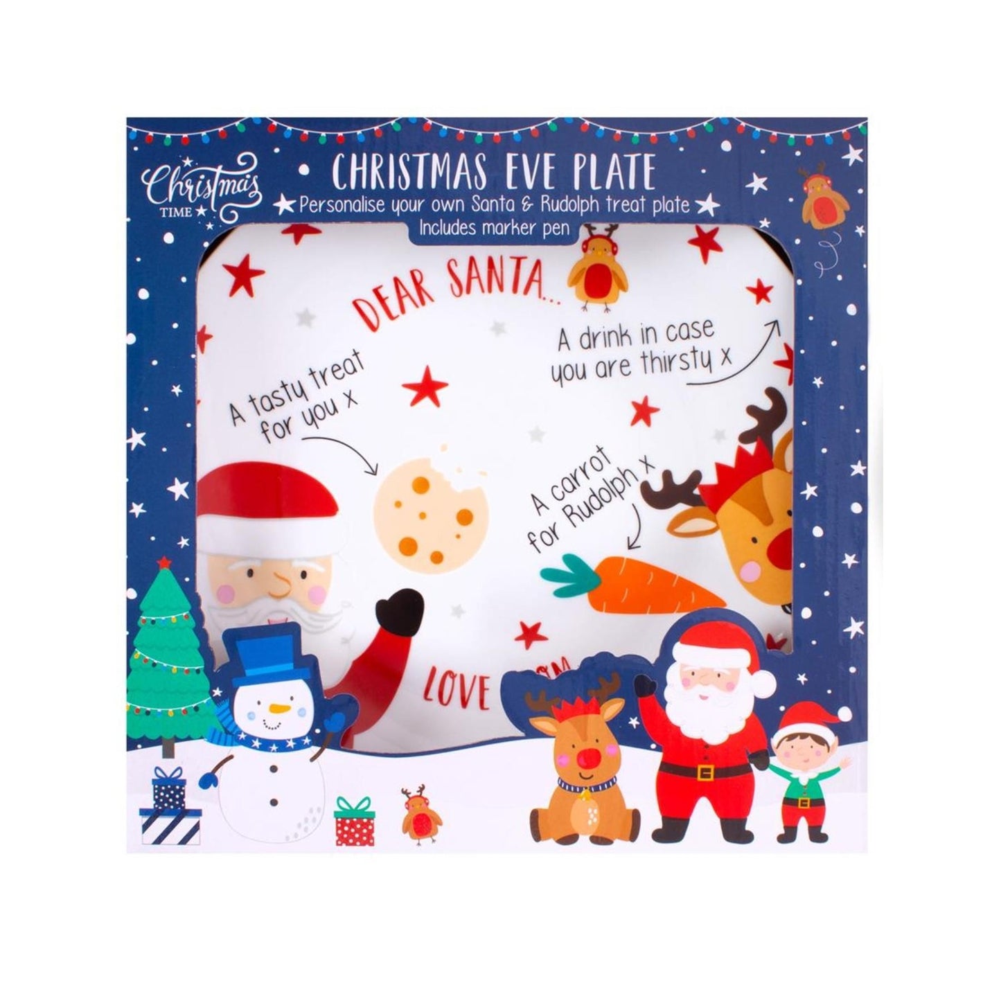 Christmas Eve Plate Santa and Friends
